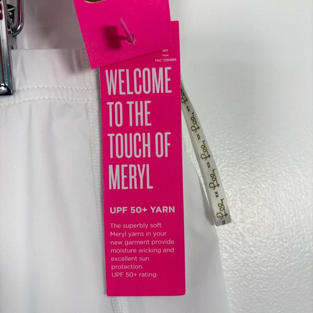 NWT Lilly Pulitzer Womens Luxletic Shorts XL White Frida Scallop Polo DressLiner - Picture 5 of 16